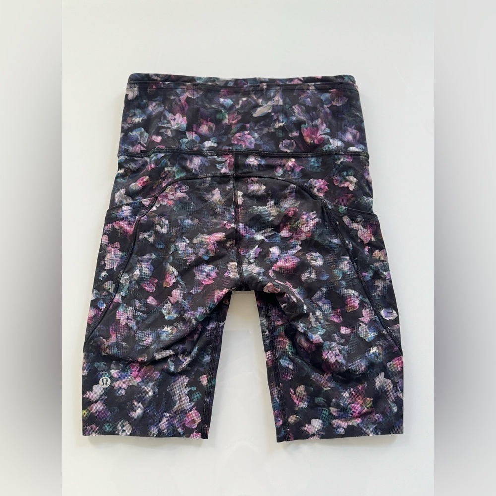 lululemon athletica Black Floral Print High-Rise Athletic Shorts